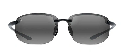Maui Jim Hookipa Xlarge Mj 456-02 Wrap Polarized Sunglasses In Grey