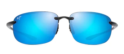 Maui Jim Hookipa Xlarge Mj B456-14a Wrap Polarized Sunglasses In Blue