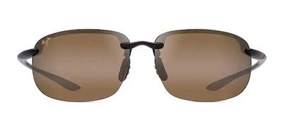 Maui Jim Hookipa Xlarge Mj H456-10 Wrap Polarized Sunglasses In Brown