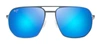 Maui Jim Sharks Cove Mj B605-03 Navigator Polarized Sunglasses In Blue