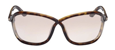 Tom Ford Ft1069 Fernanda W 52g Oval Sunglasses In Brown