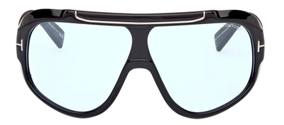 Tom Ford Rellen Mask Sunglasses In Blue