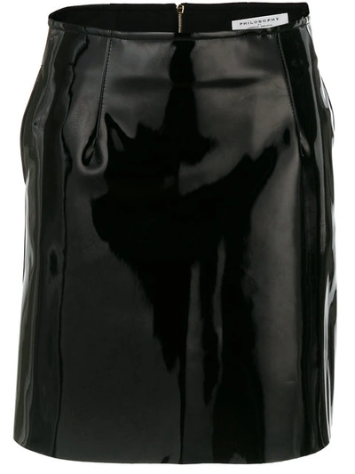 Philosophy Di Lorenzo Serafini Vinyl Mini Skirt In Black