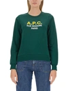 Apc A.p.c. Sweatshirt With Logo In Green