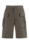 Aspesi Cotton Cargo Bermuda Shorts In Grey