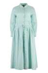 Aspesi Linen Shirtdress In Blue