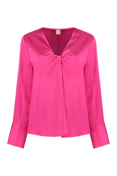 Hugo Boss Silk Blouse In Pink