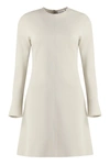 Calvin Klein Recycled Material Long Sleeve Dress In Ecru