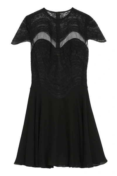Costarellos Mangano Silk Georgette Minidress In Black