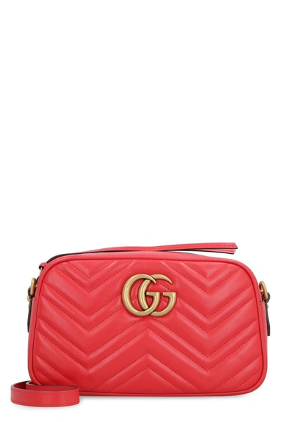 Gucci Gg Marmont Quilted Leather Crossbody Bag In Red