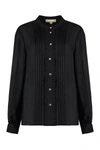 Michael Michael Kors Michael Kors Silk Blend Blouse In Black