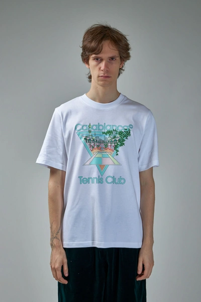 Casablanca Tennis Club Pastelle T-shirt In Blue