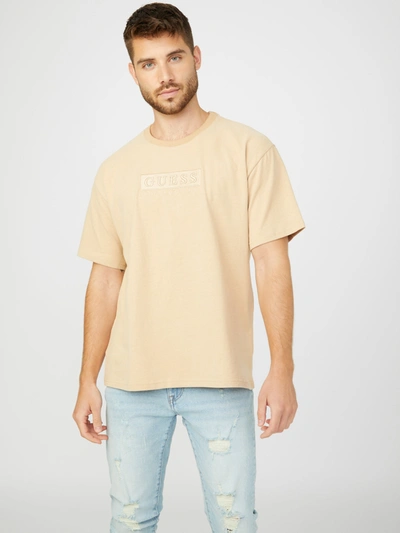 Guess Factory Harvey Logo Tee In Beige