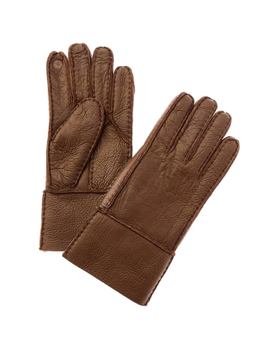 Surell Accessories Shearling-lined Tech Gloves In Brown