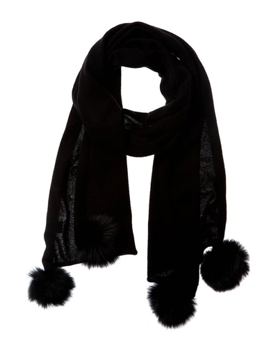 Forte Cashmere Oversized Cashmere Scarf In Black