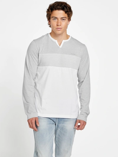 Guess Factory Shane Split Long-sleeve Tee In White