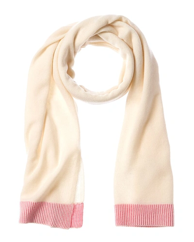 Scott & Scott London Plaited Trim Cashmere Scarf In Multi