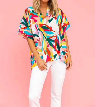 Crosby By Mollie Burch Maggie Top In Happy Palms In Multi