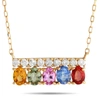 Non Branded Lb Exclusive 18k Yellow Gold 0.17ct Diamond And Multicolored Sapphire Necklace Mf15-103123 In Gold