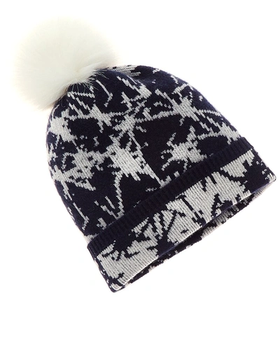 Hannah Rose All Over Jacquard Cashmere Hat In Blue