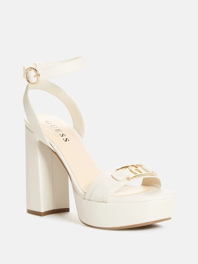 Guess Factory Zands Platform Heels In White
