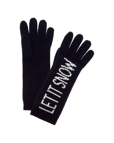 Hannah Rose Let It Snow Cashmere Gloves In Blue