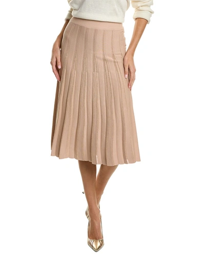 Nanette Lepore Plaited Midi Skirt In Beige
