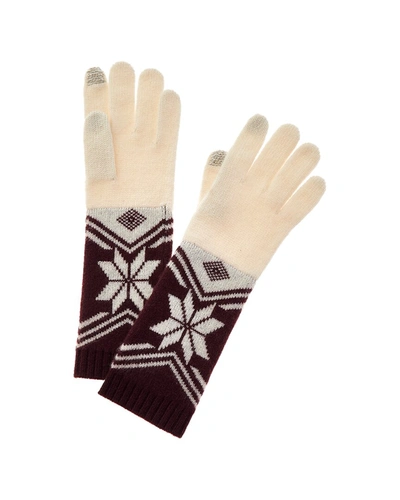 Hannah Rose Snowflake Fair Isle Cashmere Gloves In Red
