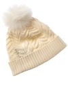 FORTE CASHMERE LUX CABLE POMPOM WOOL & CASHMERE-BLEND HAT