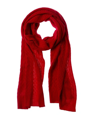 Forte Cashmere Cable Texture Stitch Cashmere Scarf In Pink