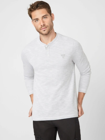 Guess Factory Dunston Henley Tee In White