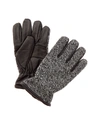Surell Accessories Black Leather Gloves In Multi