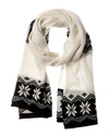 Hannah Rose Snowflake Fair Isle Cashmere Scarf In Black