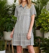 Crosby By Mollie Burch Calee Dress In Salt Stripe In Multi