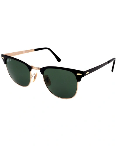 Ray Ban Ray-ban Polarized Sunglasses, Rb3716 Clubmaster Metal In Black