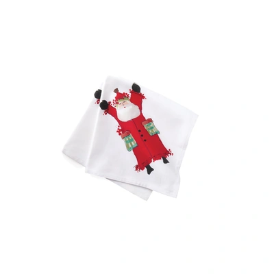 Vietri Old St. Nick Napkins - Set Of 4 In Red