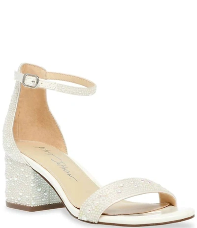 Betsey Johnson Women's Mari Block Heel Evening Sandals In Pearl