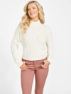 Guess Factory Vivica Fisherman Sweater In White