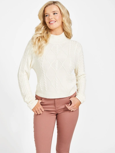 Guess Factory Vivica Fisherman Sweater In White