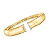Ross-simons Diamond-edge Cuff Bracelet In 18kt Gold Over Sterling In Multi