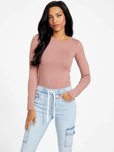 Guess Factory Alexia Long Sleeve Top In Pink