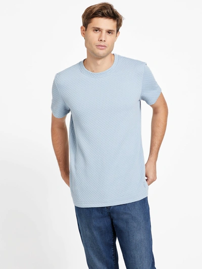 Guess Factory Quincy Quilted Knit Tee In Blue