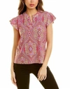 Jude Connally Dani Top In Paisley Medallion Hot Pink In Multi