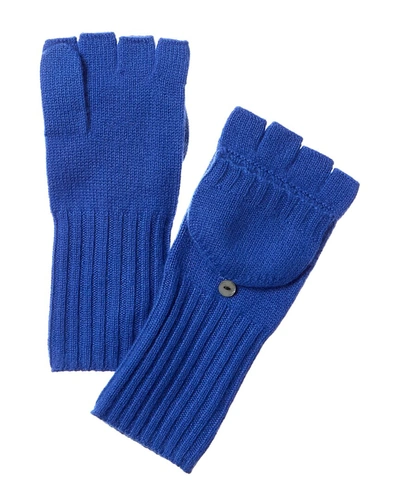 Amicale Cashmere Knit Pop Top Cashmere Gloves In Blue