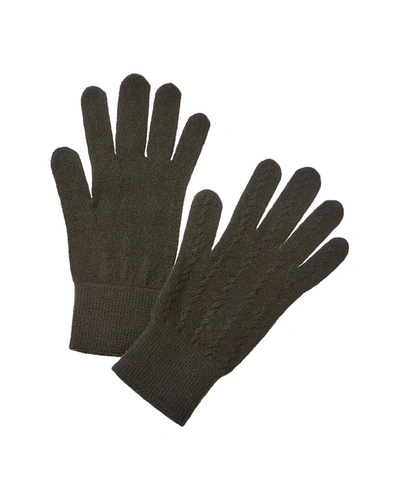 Scott & Scott London Cable Cashmere Gloves In Green