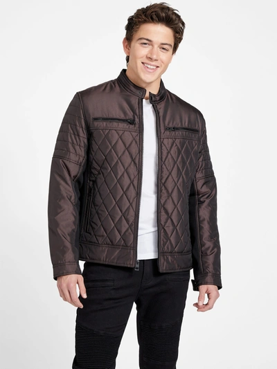 Guess Factory Eco Stacks Moto Jacket In Red