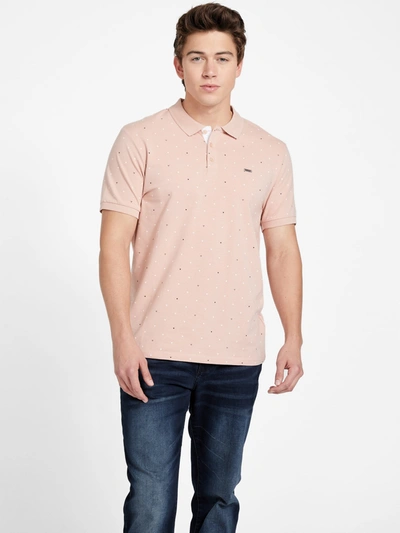Guess Factory Eco Dev Geometric Polo Shirt In Pink