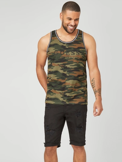 Guess Factory Nichols Embroidered Logo Tank In Green