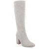Journee Collection Wide Width Wide Calf Womens Ameylia Tru Comfort Foam Covered Block Heel Pointed Toe Boots In Grey