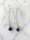 A BLONDE AND HER BAG JILL LONG WIRE DROP EARRING IN SAPPHIRE